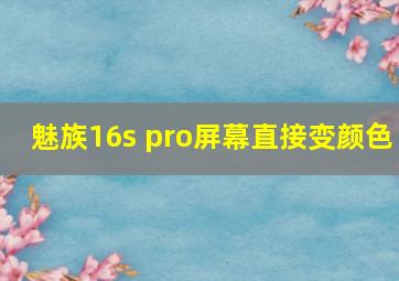 魅族16s pro屏幕直接变颜色